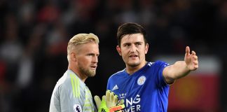 Kasper Schmeichel and Harry Maguire