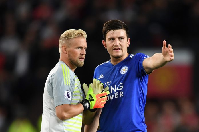 Kasper Schmeichel and Harry Maguire