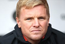 Bournemouth manager Eddie Howe is seen during the Premier League match between Burnley FC and AFC Bournemouth