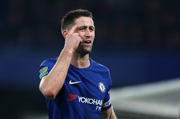 Gary Cahill of Chelsea during the Carabao Cup Quarter-Final match between Chelsea and AFC Bournemouth at Stamford Bridge