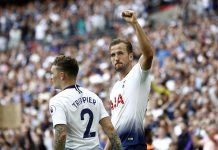 Spurs confident of Kane stay, as London pair eye up Barcelona star Harry Kane of Tottenham Hotspur celebrates scoring his side's third goal with Kieran Trippier during the Premier League match between Tottenham Hotspur and Fulham FC at Wembley Stadium on August 18, 2018 in London, United Kingdom.
