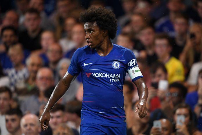 Willian of Chelsea looks on during the pre-season friendly match