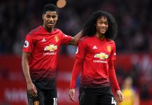 Marcus Rashford and Tahith Chong of Manchester United