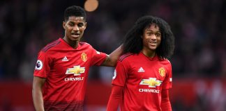 Marcus Rashford and Tahith Chong of Manchester United