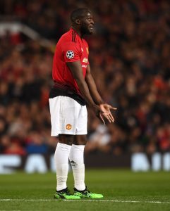 Manchester United player Romelu Lukaku in action