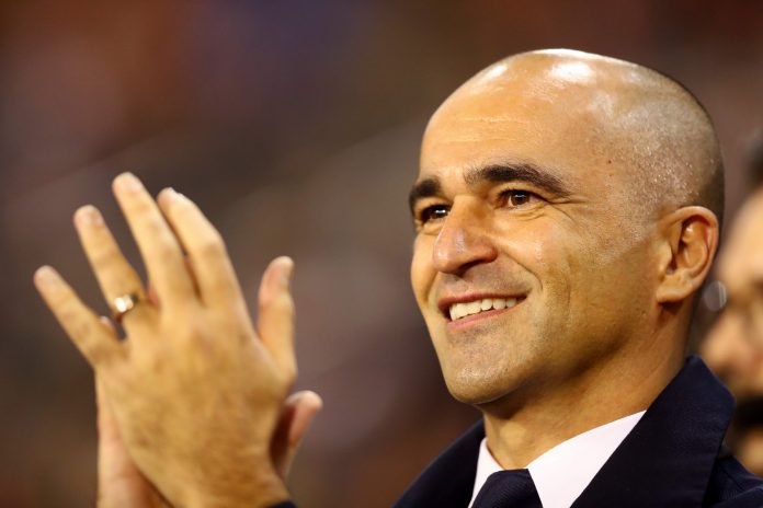 Roberto Martinez, Manager of Belgium acknowledges the fans prior to the UEFA Nations League A group two match between Belgium and Iceland