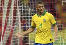 Richarlison of Brazil celebrates a scored goal during an International Friendly Match