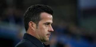 Everton manager Marco Silva on the touchline prior to the Premier League match between Everton FC and Burnley FC at Goodison Park