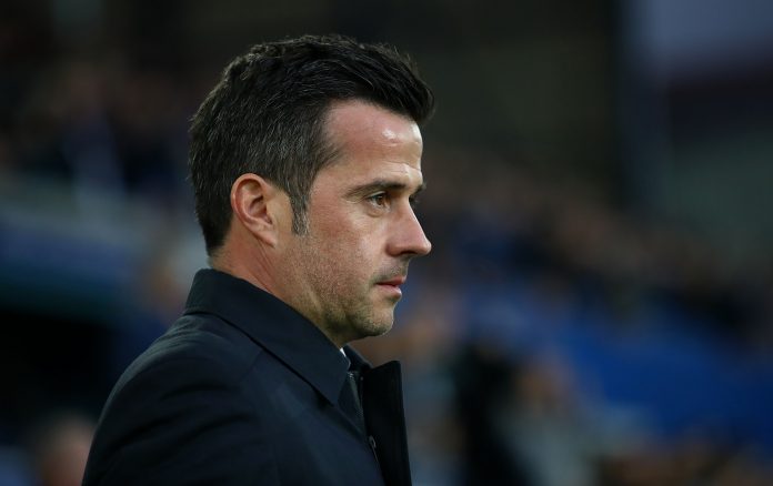 Everton manager Marco Silva on the touchline prior to the Premier League match between Everton FC and Burnley FC at Goodison Park