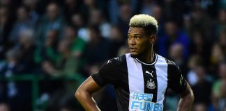 Joelinton of Newcastle in action during the Pre-Season Friendly match between Hibernian FC and Newcastle United FC