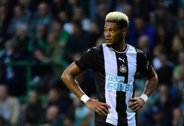 Joelinton of Newcastle in action during the Pre-Season Friendly match between Hibernian FC and Newcastle United FC