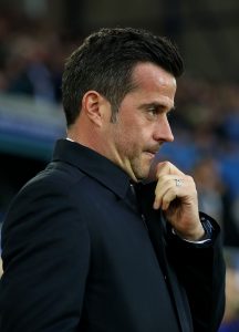 Everton manager Marco Silva on the touchline prior to the Premier League match between Everton FC and Burnley FC at Goodison Park