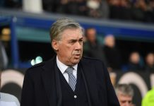Everton manager Carlo Ancelotti during the Premier League match between Everton FC and Crystal Palace