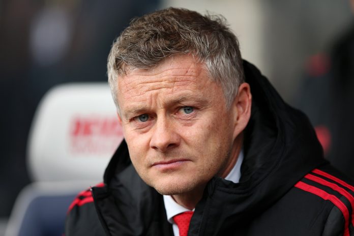 Manchester United manager Ole Gunnar Solskjaer looking on