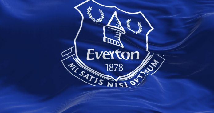 Everton FC flag waving.