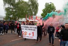 A protest in 2022 against the Glazers family outside Old Trafford in Manchester