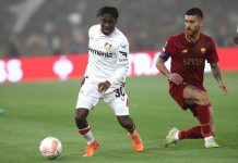 Bayer Leverkusen full-back Jeremie Frimpong.
