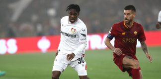 Bayer Leverkusen full-back Jeremie Frimpong.