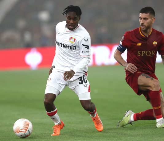 Bayer Leverkusen full-back Jeremie Frimpong.